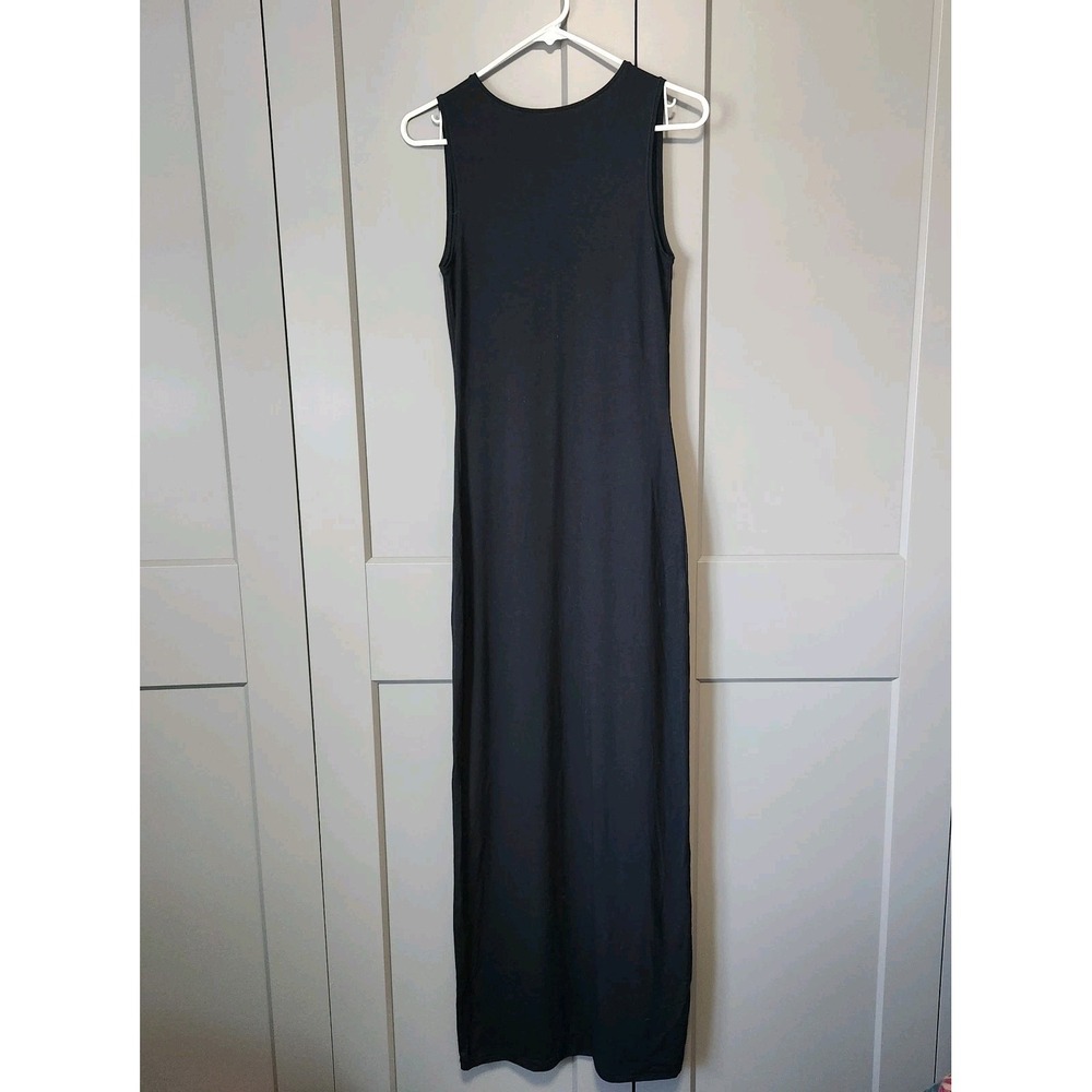 SKIMS Smooth Lounge Scoop Neck Maxi Dress Black Small S Tank Sleeveless Modal